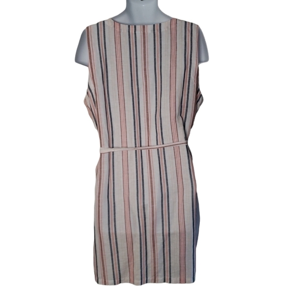 LIZ Claiborne Sleeveless Striped Linen Organic City Resort Beach Dress - Women's - Picture 5 of 7
